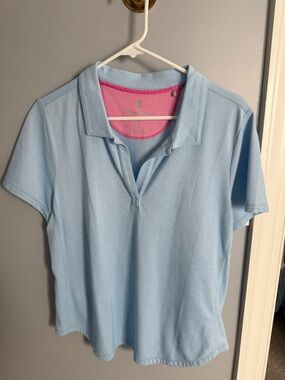 Tommy Bahama Women's Light Blue Islandzone Polo Top - LG